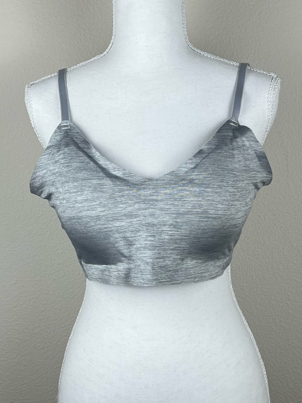 Nine West Padded Bralette XL Gray Seamless Wireless Stretch Lounge Bra Soft